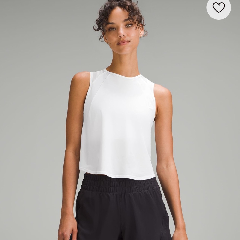 Lululemon Athletica White Sleeveless Crop Tank Top